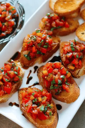 Tomato Basil Bruschetta with Balsamic Drizzle