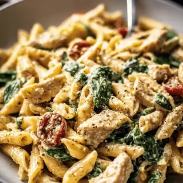 One Pot Creamy Pesto Chicken Pasta