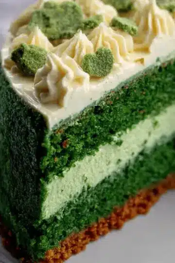 Green Velvet Cheesecake Cake