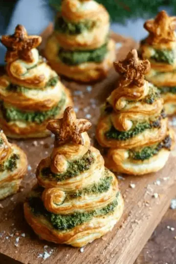 Pesto Puff Pastry Christmas Trees