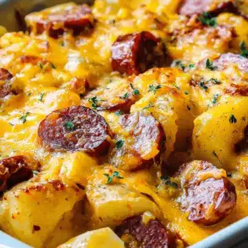 Cheesy Potatoes with Smoked Sausage