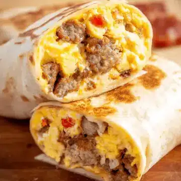 Sausage Egg and Cheese Breakfast Burritos