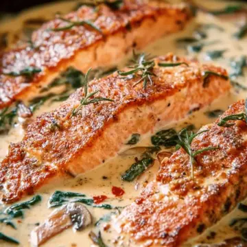 Tuscan Salmon with Parmesan Cream Sauce