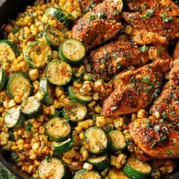 Garlic Butter Chicken with Zucchini and Corn - One-Pan, 30-Minute MeaL