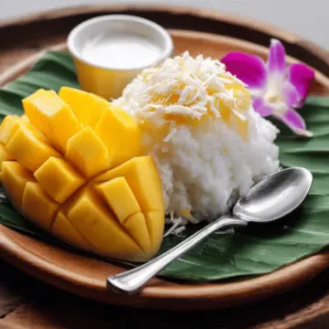 Authentique mango sticky rice thaïlandais