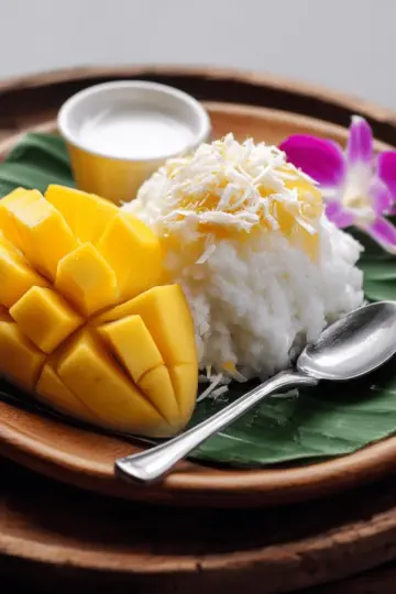 Authentique mango sticky rice thaïlandais