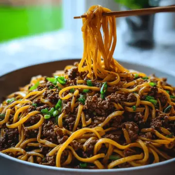 Mongolian Ground Beef Noodles