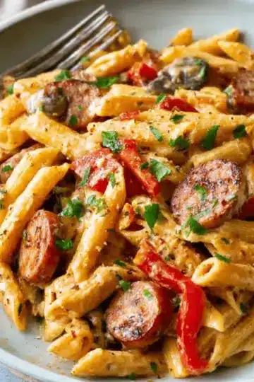 One Pot Creamy Cajun Sausage Pasta
