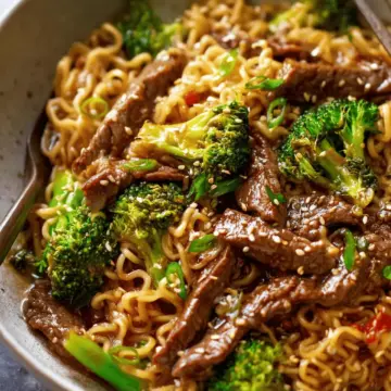 Beef and Broccoli Ramen Stir Fry