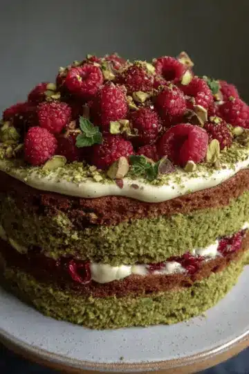 Pistachio Raspberry Cake