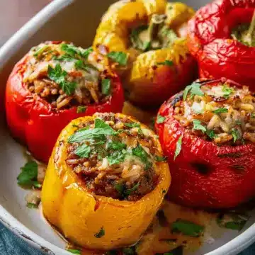 Beef and Rice Stuffed Bell Peppers