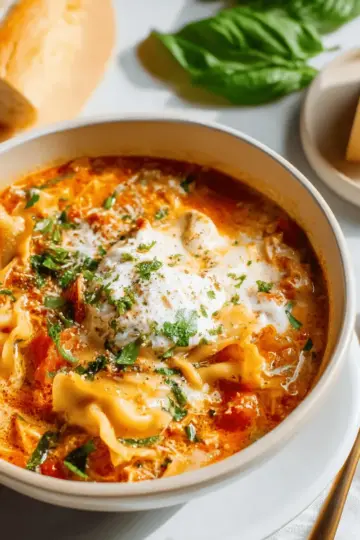Easy Creamy Lasagna Soup