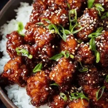 Crispy Sesame Chicken with a Sticky Asian Sauce
