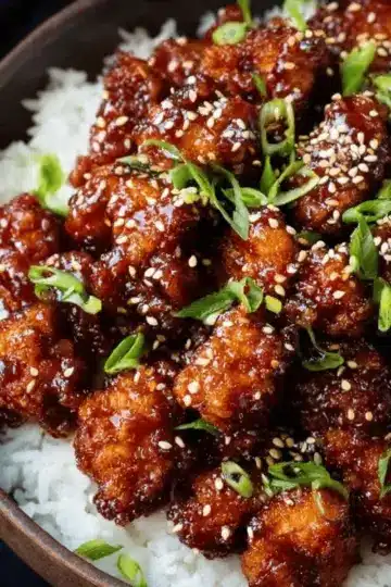 Crispy Sesame Chicken with a Sticky Asian Sauce