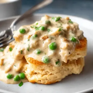 Creamed Chicken Over Biscuits