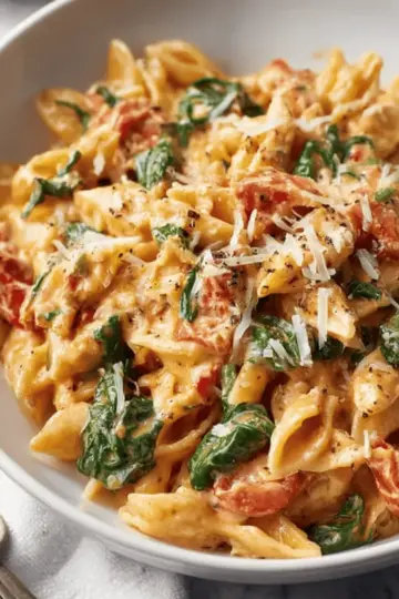Creamy Tomato and Spinach Pasta