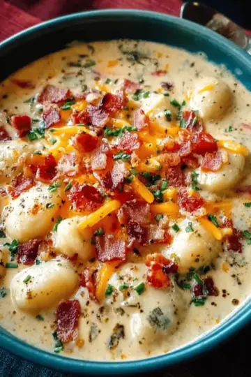 Bacon Cheddar Gnocchi Soup