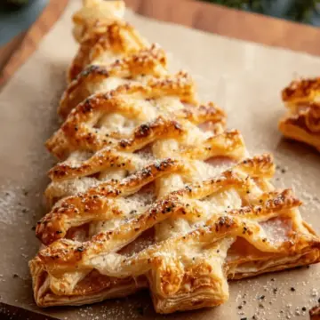 Ham and Cheese Puff Pastry Christmas Trees