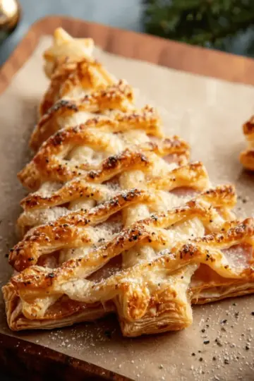 Ham and Cheese Puff Pastry Christmas Trees