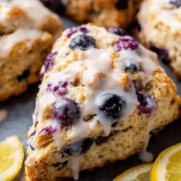 Glazed Lemon Blueberry Scones