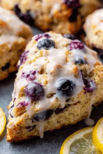 Glazed Lemon Blueberry Scones