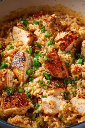One-Pot Creamy Cajun Chicken & Rice