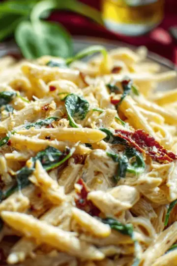 Creamy Sun-Dried Tomato and Spinach Pasta