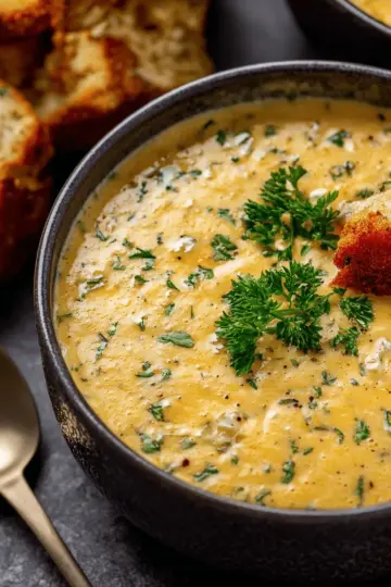 Hearty Cheddar Garlic Herb Potato Soup