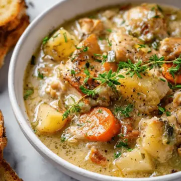 Slow Cooker White Wine Chicken Stew