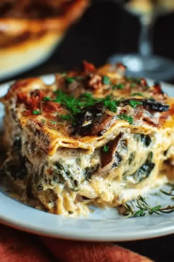 Mushroom Spinach Lasagna