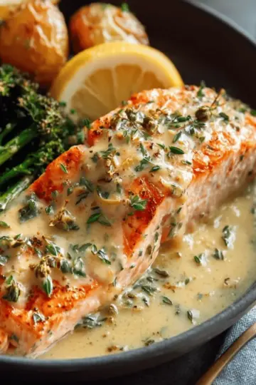 Baked Salmon with Amazing Lemon Sauce