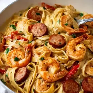 Creamy Cajun Shrimp Pasta with Sausage