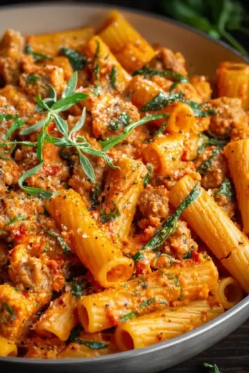 Creamy Sausage Rigatoni