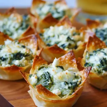 Spinach-Artichoke Dip Wonton Cups