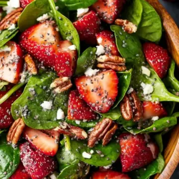 Spinach Strawberry Salad with Balsamic Poppy Seed Dressing