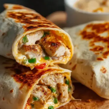 Cheesy Garlic Chicken Wraps Recipe
