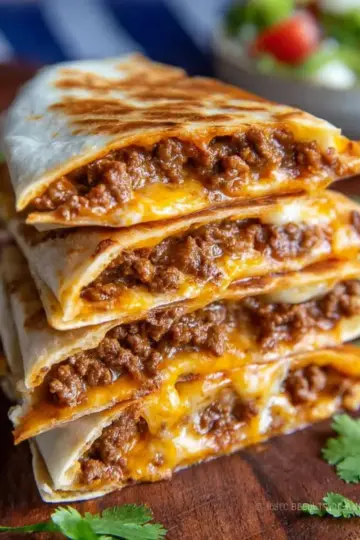 Cheesy Ground Beef Quesadillas