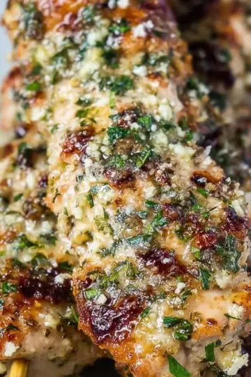 Garlic Parmesan Chicken Skewers
