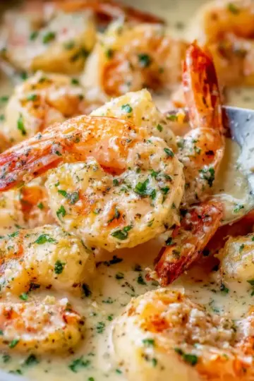 Creamy Garlic Shrimp With Parmesan