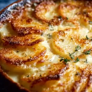 Crispy Parmesan and Gruyere Potato Gratin