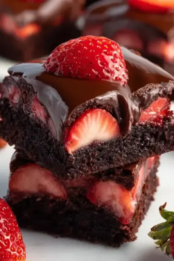 Chocolate Covered Strawberry Brownies