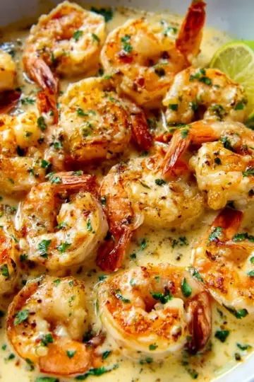 Creamy Garlic Prawns (Shrimp)