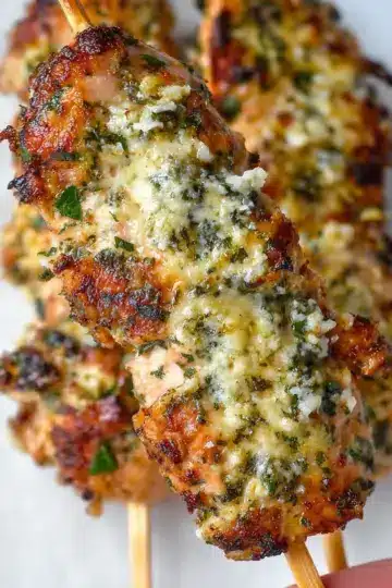 Garlic Parmesan Chicken Skewers