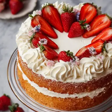 STRAWBERRY VANILLA CHIFFON CAKE