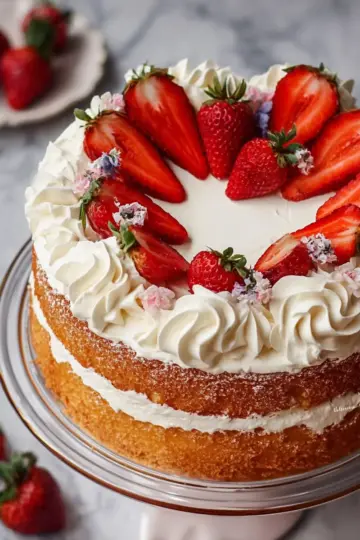 STRAWBERRY VANILLA CHIFFON CAKE