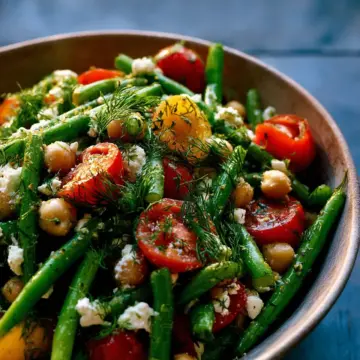 Tomato-Green Bean Salad With Chickpeas, Feta and Dill