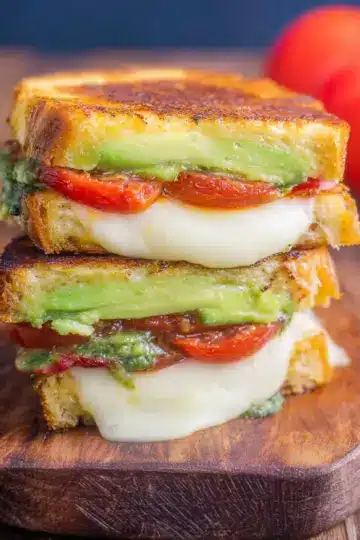 Tomato, Avocado and Mozzarella Grilled Cheese