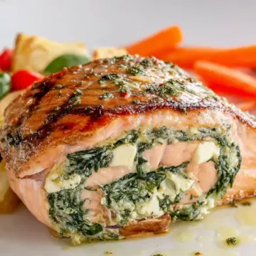 Spinach and Feta Pinwheel Salmon {Stuffed Salmon Recipe}