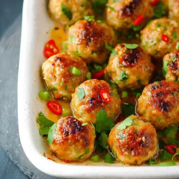 Easy Thai Baked Chicken Meatballs