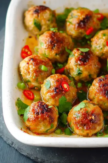 Easy Thai Baked Chicken Meatballs